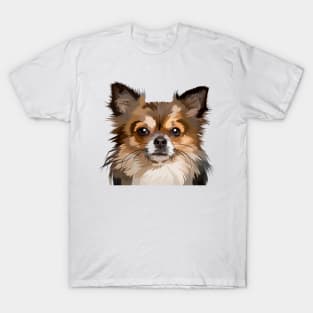 Longhaired Chihuahua Low Poly Art T-Shirt